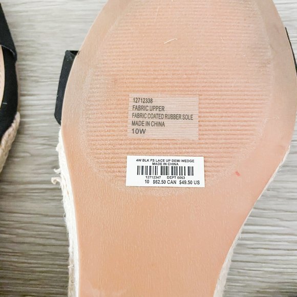 Torrid Black Faux Suede Ankle Wrap Espadrille Demi Wedge - Picture 8 of 9